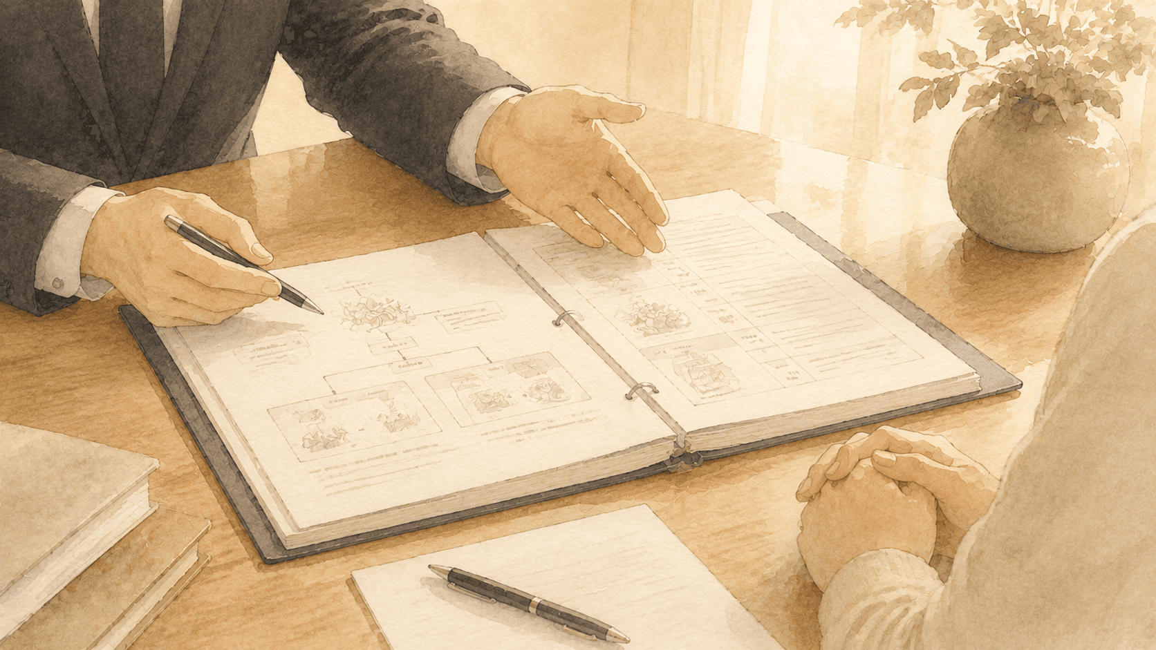 장례에 필요한 내용을 설명하는 장례지도사